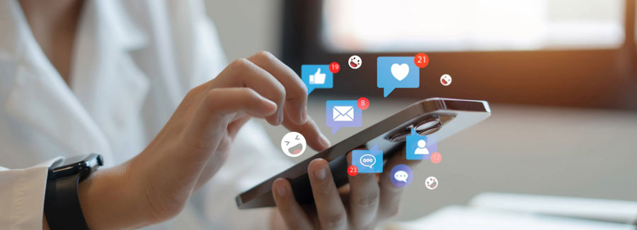  Woman Scrolling Through Social Media on her phone